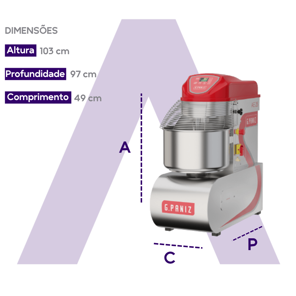 AE-25 G2 Inox mono dimensoes